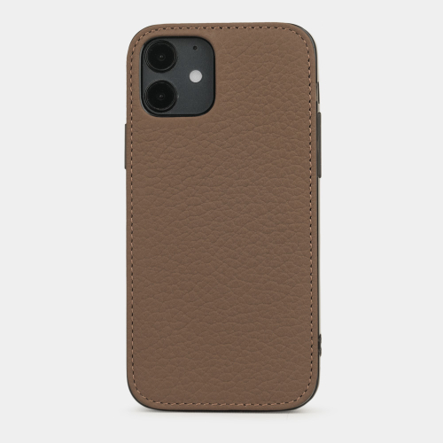 Накладка для iPhone 12/12Pro из кожи теленка, цвета кофе