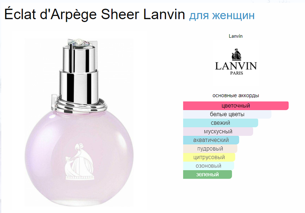 Lanvin Eclat D'Arpege Sheer