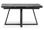 Керамический стол Woodville Керамический стол Памелла 140(200)х80 larka grey, черный, ножки черные