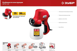 Электрический безвоздушный краскопульт ЗУБР 120 Вт ЗКПЭ-120
