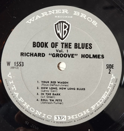 Винтажная виниловая пластинка LP Richard Groove Holmes Book Of The Blues Vol. 1 (USA 1964)