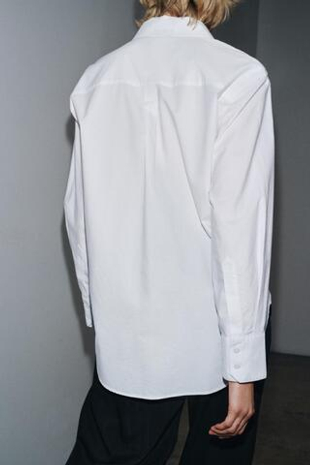 ZARA РУБАШКА OXFORD ZW COLLECTION, БЕЛЫЙ