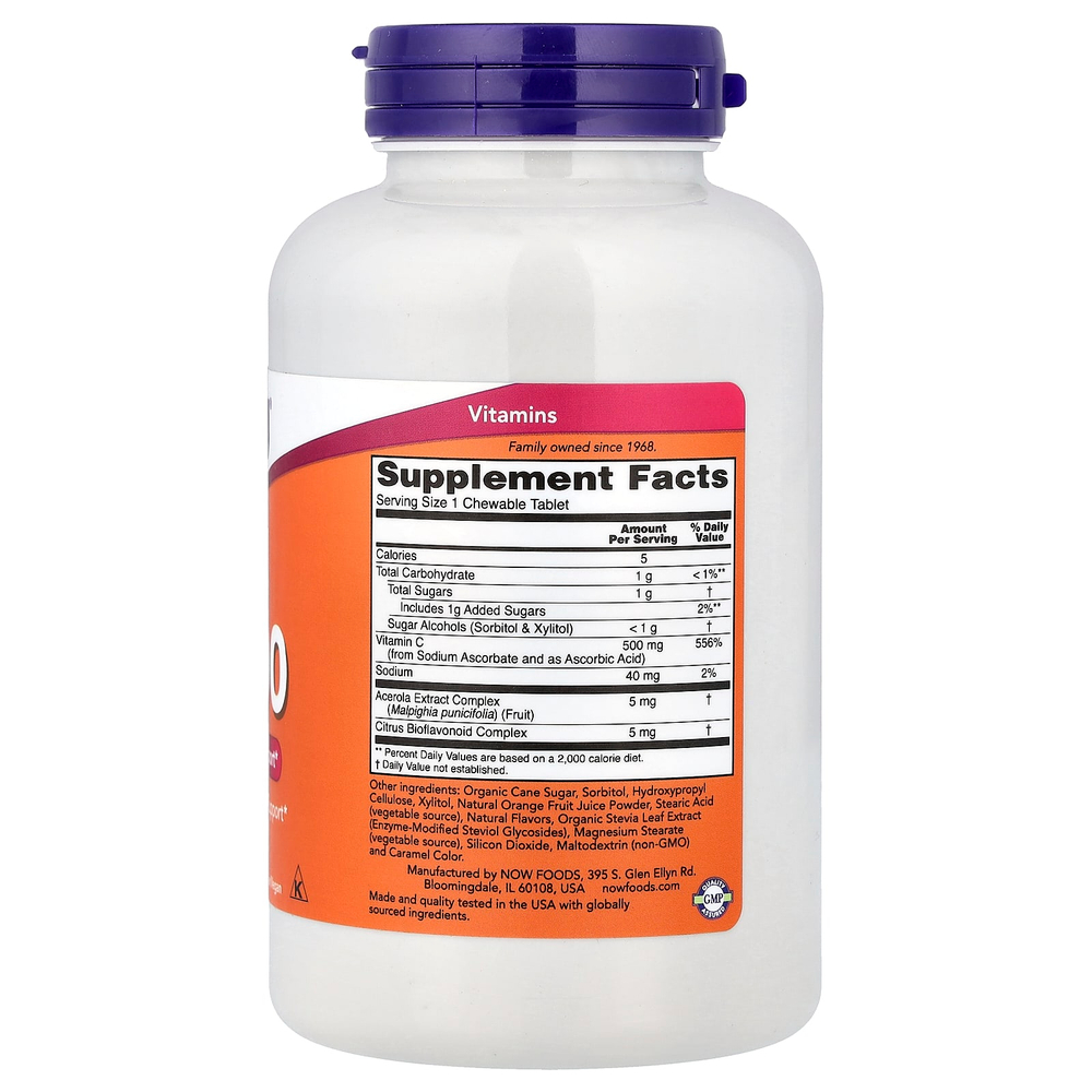 NOW Foods, C-500, апельсин, 100 таблеток