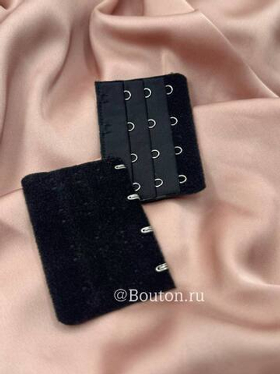 Расширитель для бюстгальтера черный  4 ряда 12 петель 4 крючка  5х7,5 см