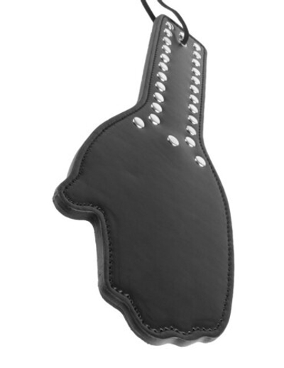 Шлепалка в виде ладони Spank Me Paddle (Цвет: черный с серебряным)