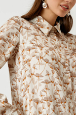 22706 Блузка женская (бежево-молочный принт)
