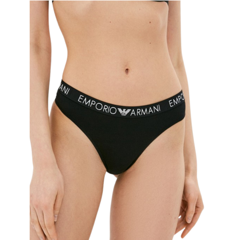 Женские трусы тонги набор из 2 штук (белый, черный) Emporio Armani 163333_CC318 00911