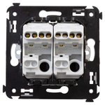 Выключатель двухклавишный в стену, "Avanti", "Белое облако"