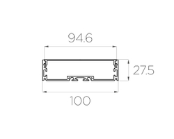 Профиль накладной алюминиевый LC-LP-27100-2 Anod