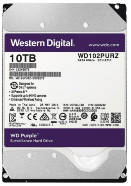 Жесткий диск Western Digital WD Purple 10 TB (WD102PURX)