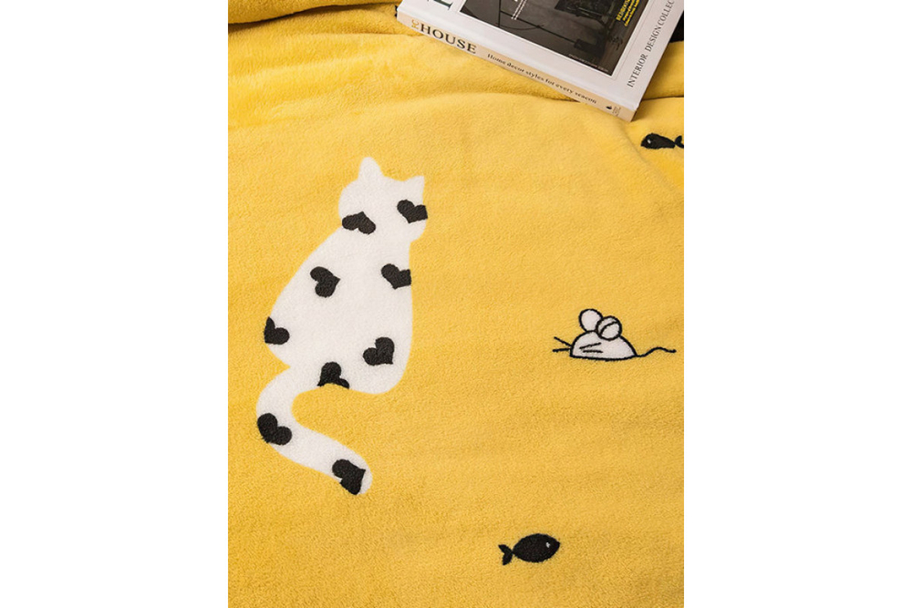 Покрывало Funfur Коты 180х200 см Желтый