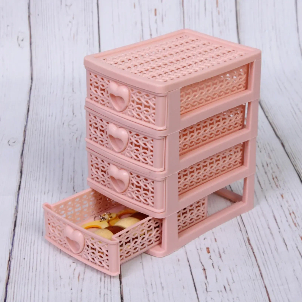 Комод малый «ПАЛЕРМО», цвет пудровая роза, 4 отделения, 13*9*15см