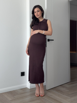 Платье вязаное, с узором, с воротником