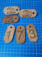 Брелки деревянные для ключей, номерные