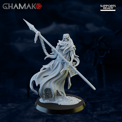 Grand Alliance Death Nighthaunt Revenant Призрак с копьём миниатюра для dnd, днд, pathfinder, фентези, Настольная игра, НРИ, Варгейм, РПГ