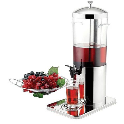 Диспенсер для холодных напитков;сталь нерж.,поликарбонат;5л;,H=51,3,L=33,B=22см;металлич.,прозр. (Цвет: серебристый)