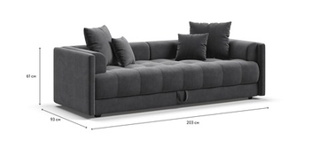 Тахта Босс Велюр Монолит серый