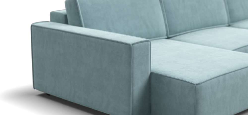 П-образный диван BOSS SOFT MODOOL велюр Monolit аква
