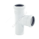 Тройник PP-H бесшумный белый RAUPIANO PLUS Дн 40х40х45гр б/нап в/к Rehau 11231041002