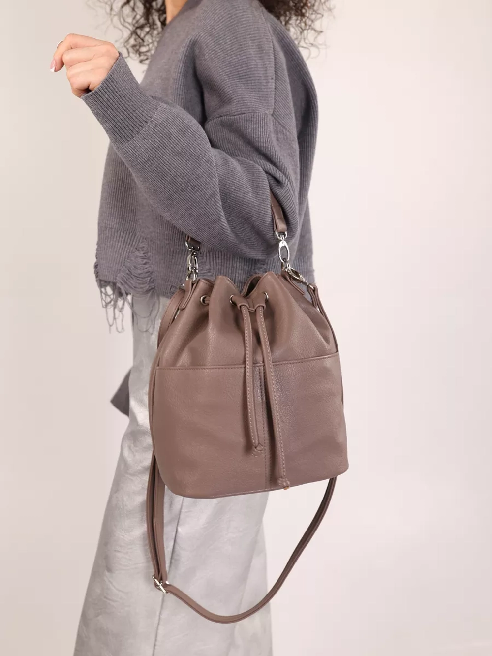 сумка через плечо тоут средняя мешок