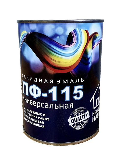 Эмаль ПФ-115 черная HELLES HAUS 0,8 кг
