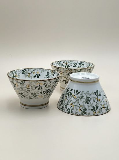 Салатник 12,5х7,5 см. "Япония" зеленый декор