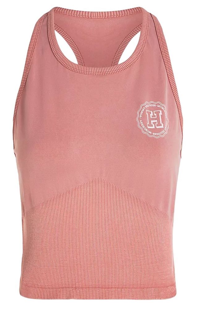 Женский топ теннисный Tommy Hilfiger Varsity Slim Seamless Tank Top - цветение чайной ягоды