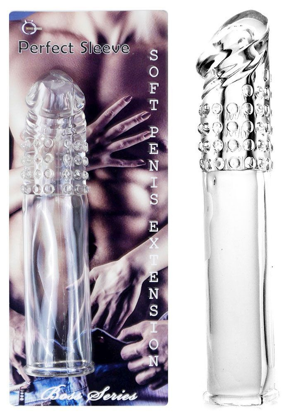 Прозрачная насадка-удлинитель Perfect Sleeve - 19 см. (Цвет: прозрачный)