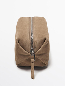 Massimo Dutti Замшевый несессер, песочный