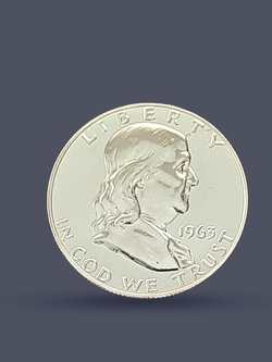 Монета 50 центов (1/2 доллара) США 1963 Бенджамин Франклин