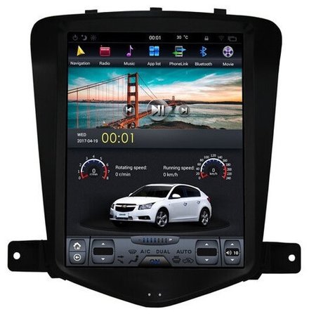 Магнитола для Chevrolet Cruze 2009-2012 - Carmedia ZF-1019-Q6 вертикальный экран в стиле "Тесла" на Android 11, 8Гб+128Гб, CarPlay, 4G SIM-слот