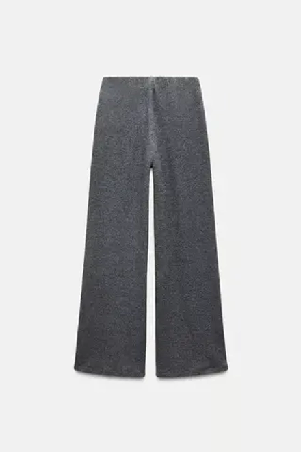 ZARA БРЮКИ ИЗ МЯГКОЙ ТКАНИ В РУБЧИК, СЕРЫЙ