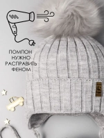 Шапка зимняя для мальчика на завязках и снуд