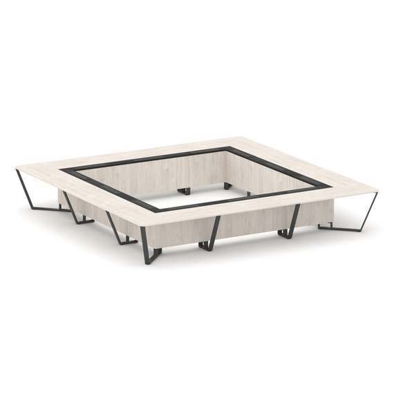 Steel Meet Стол переговорный квадратный KMK-PR.B.SP-24K Денвер Светлый/Графит Глянец/Металл Антрацит