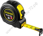 STAYER BlackMax, 3 м х 16 мм, рулетка с двумя фиксаторами, Professional (3410-03)