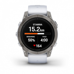 Смарт часы Garmin Epix Pro (Gen 2) Sapphire Edition 47 мм, титановый, белый DLC, белый ремешок