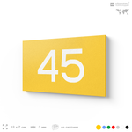 Табличка с номером 45 на дверь квартиры, для офиса, кабинета, аудитории, склада, желтая 120х70 мм, Айдентика Технолоджи