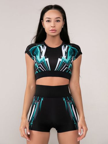 Short Rashguard with short sleeves Lightning Mint