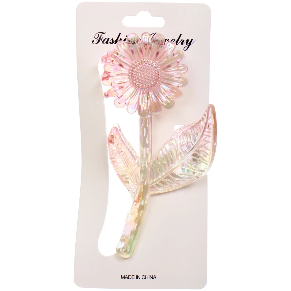 Заколка-краб для волос «Мон Пион», подсолнух, микс 6 цветов, 11см (Блистер)