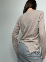 Лонг льняной бежевый с рельефами