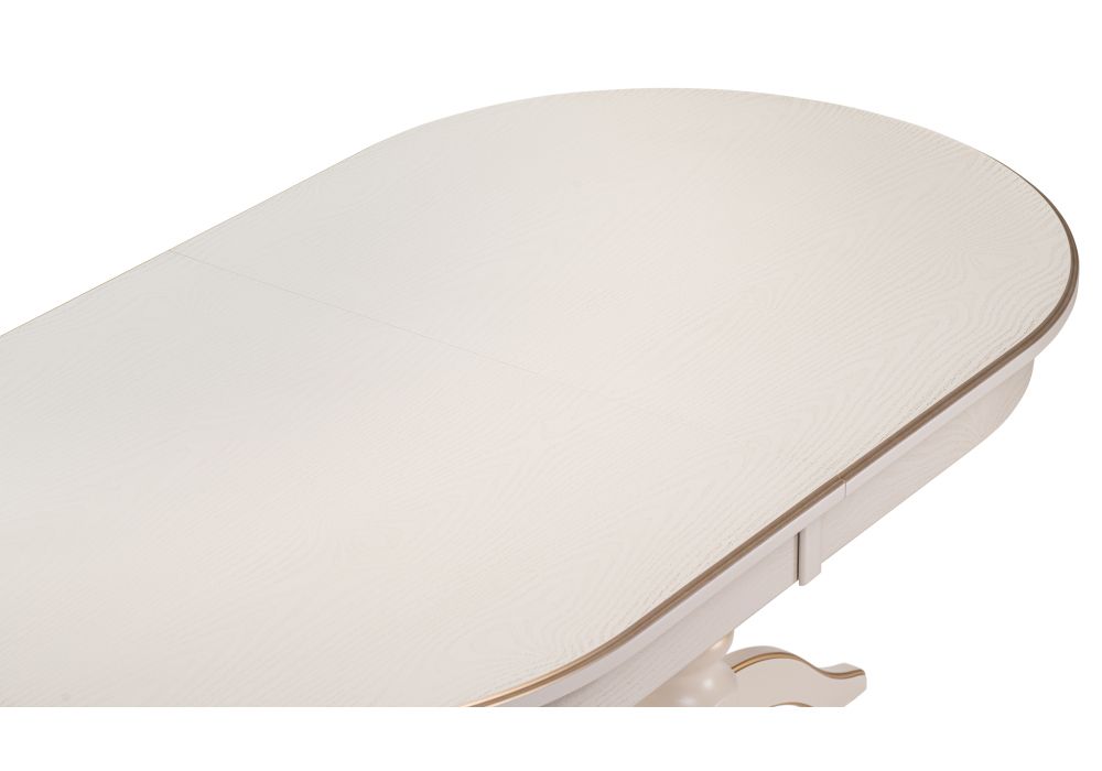 Деревянный стол Красидиано 150(200)х84х76 слоновая кость / золото