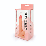 Реалистичный фаллоимитатор Erowoman с мошонкой на присоске - 20 см. (Цвет: телесный)