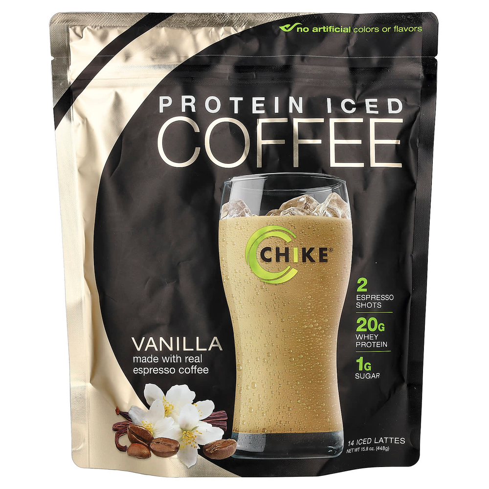 Chike Nutrition, Кофе со льдом с высоким содержанием протеина, ваниль, 413 г (14,6 унции)