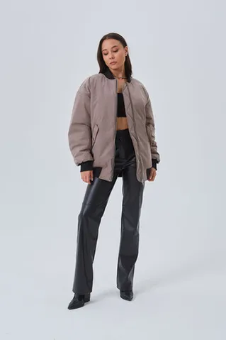 Куртка бомбер шоколадного цвета