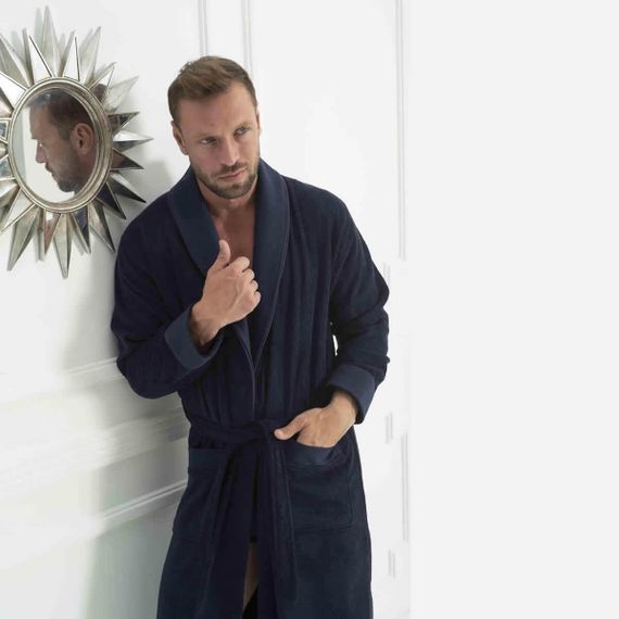 Мужской  махровый халат MODAL синий Tivolyo Home