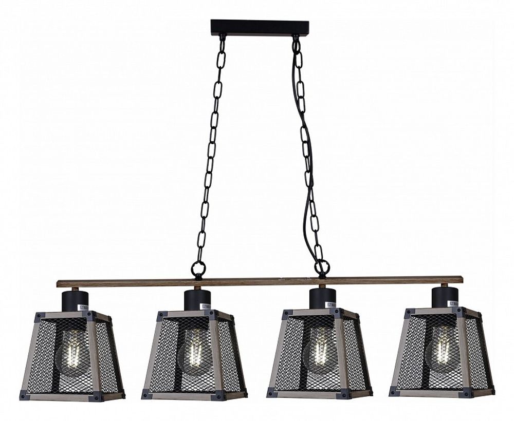 Потолочная люстра ILLUMICO WOOD IL1006-4LL-05 BK WOOD