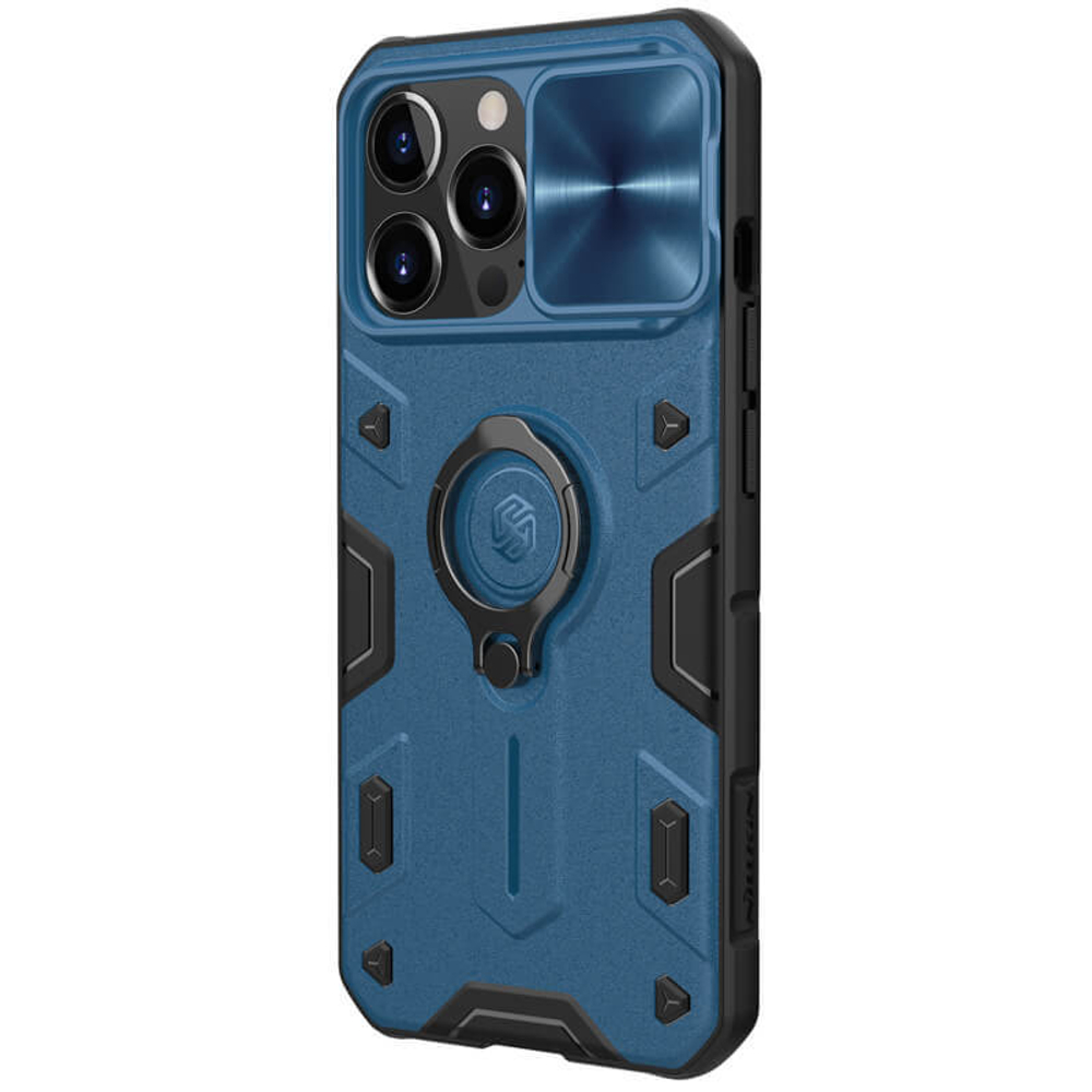 Противоударный чехол с кольцом и защитой камеры Nillkin CamShield Armor Case для iPhone 13 Pro