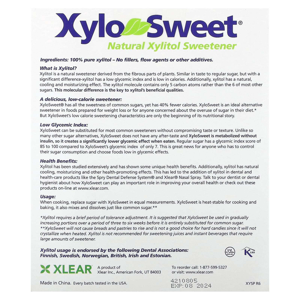 Xlear, Xylo-Sweet`` 100 пакетиков по 4 г