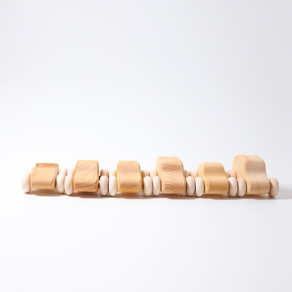 Набор деревянных машинок "Натуральные", 6 штук