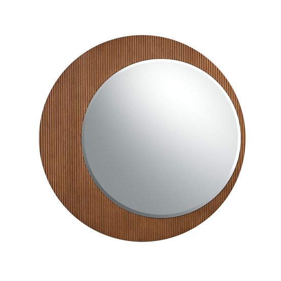 Круглое настенное зеркало 3262/MIR23067 в раме из орехового дерева